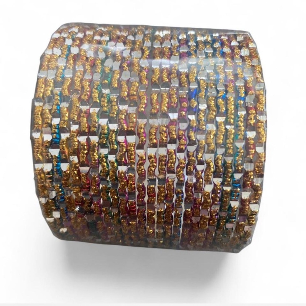 Gold And Multicolor Bangle Set - image 1